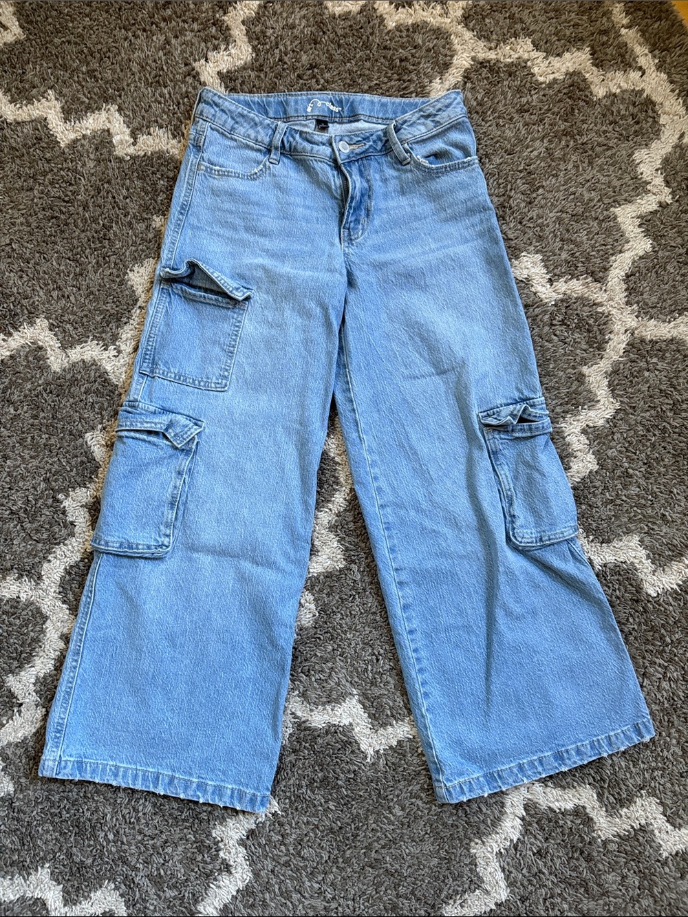 art class Light Blue Wide-Leg Cargo Jeans